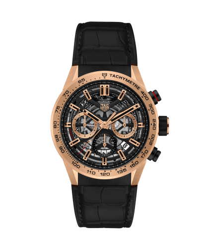 TAG Heuer Carrera Calibre Heuer 02 43 Rose Gold / Skeleton / Alligator
